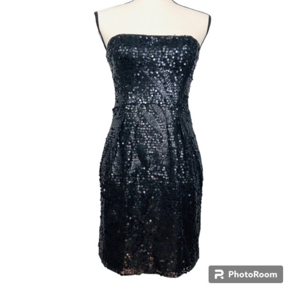 BCBGMaxAzria Strapless Sequin Cocktail Dress Sz 0
